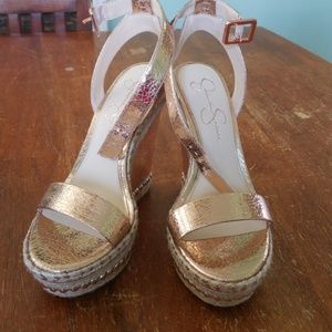 wedge heels sandals, worn only onc